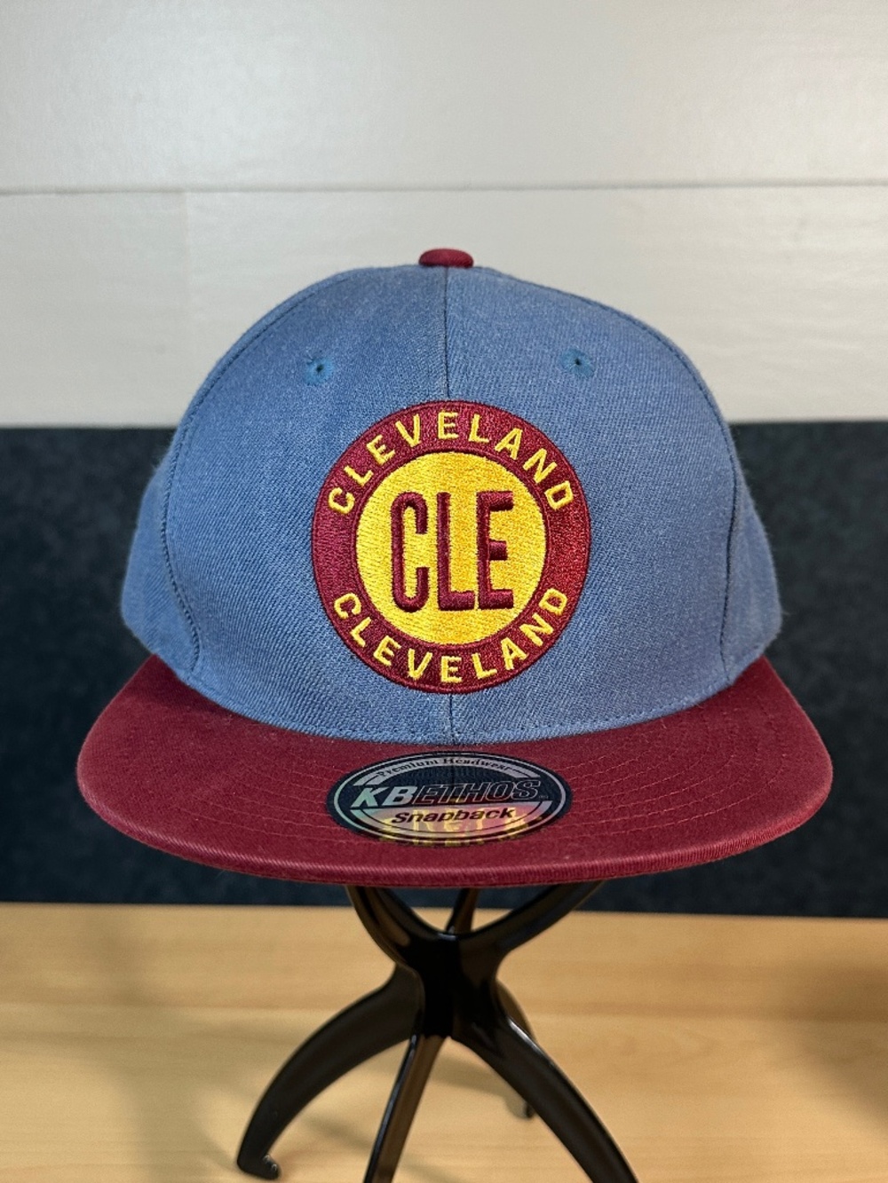Cleveland CLE KBethos Adjustable Blue & Maroon Snapback Hat Cap